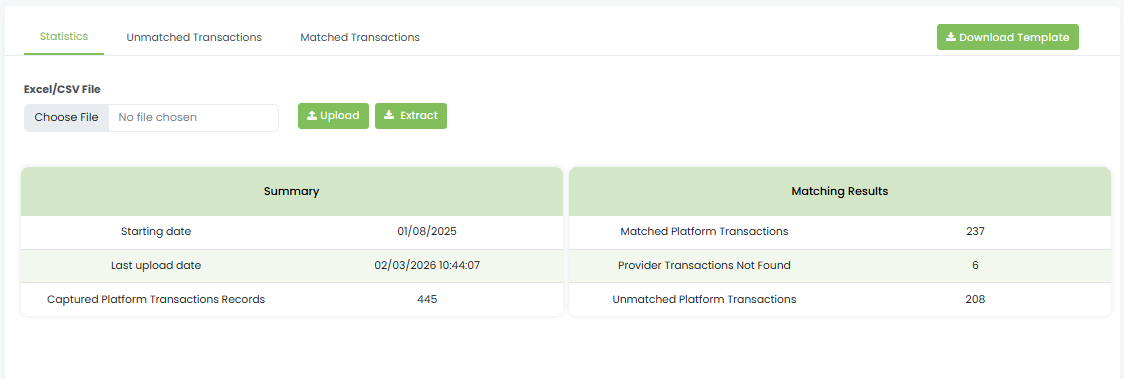 PSP Reconciliation screenshot 1